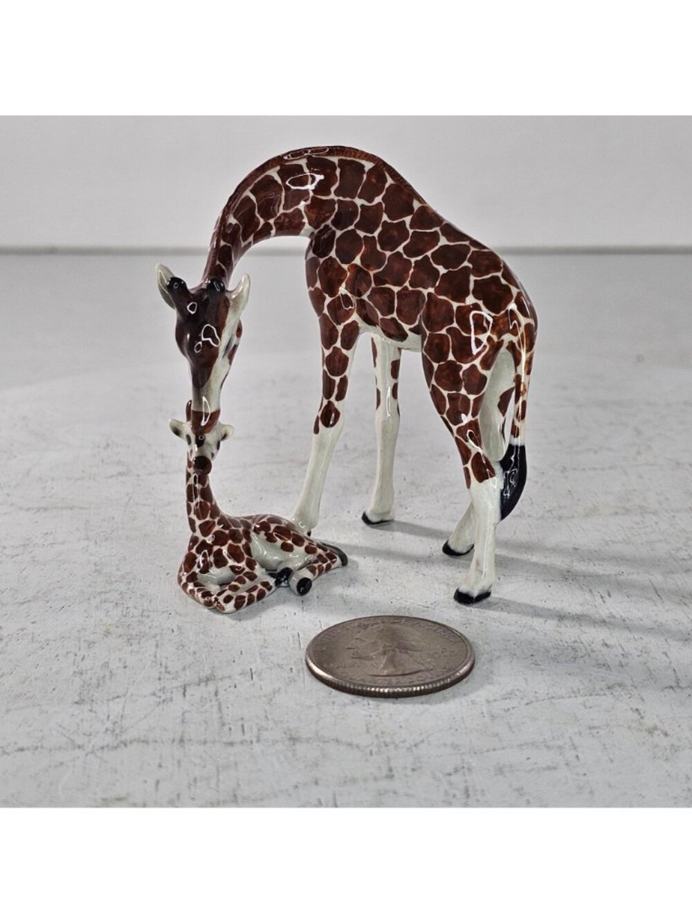 Northern Rose Porcelain Giraffe With Baby Miniature Figurine Little Critterz - Picture 8 of 8